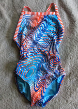 DOLFIN UGLIES One Piece Swimsuit Womens Sz 28 Blue Orange White NWOT NEW