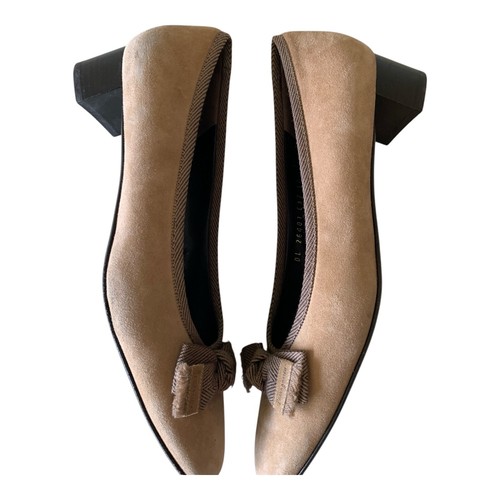 Salvatore Ferragamo Boutique Verina Ballet Flats SZ 10 B Pumps Tan Fringe Bow - Picture 8 of 18