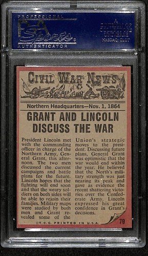 1962 Topps Civil War News #79 Council Of War Abraham Lincoln PSA 7 NM 7484 - Picture 2 of 4