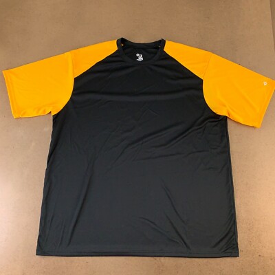 Badger Sport Men's Size 2XL Black Gold Lightweight Breakout Performance Tee 4230