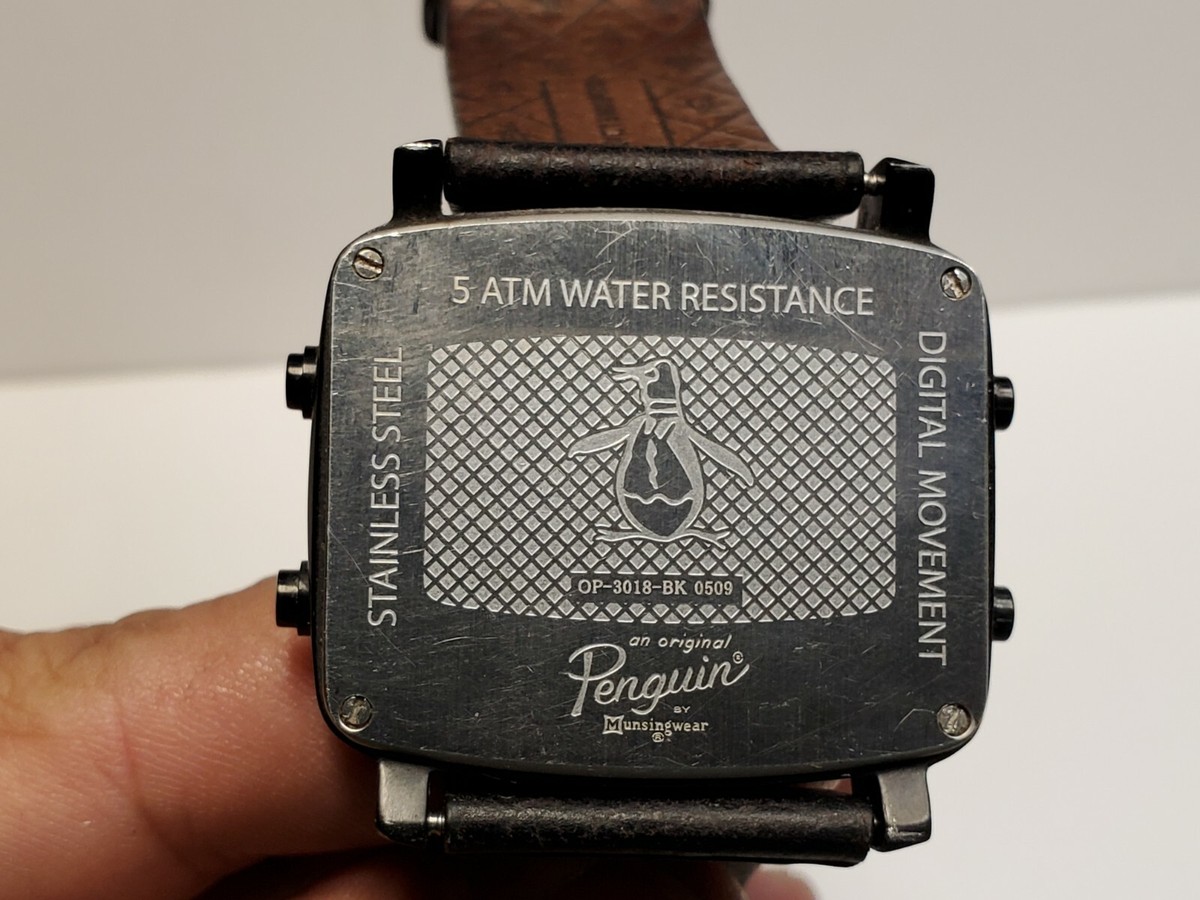 An Original Penguin Digital Watch OP-3018-BK 0509 - Working | eBay