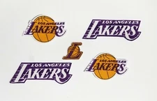 5pc Los Angeles Lakers iron on fabric applique Patch logo NBA basketball team