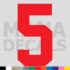 Number Five 5 Vinyl Die Cut Decal Sticker - Jersey Sport Athlete Varsity
