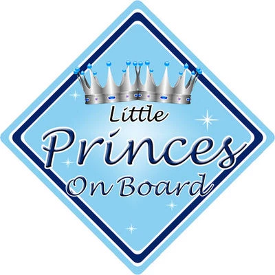 CAR SIGNS DIRECT Baby an Bord Autoschild ~ kleine Prinzen an Bord ~ L.blau