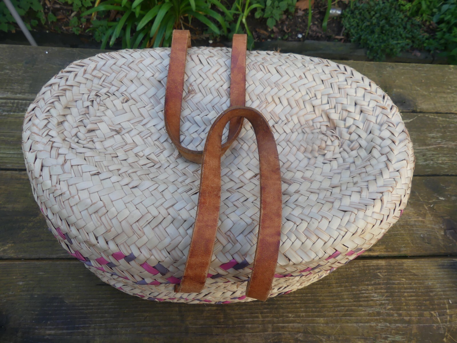 Rare grand panier de pêcheur ancien en osier, panier de