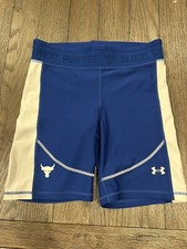 Mens Jock Under Armour Spandex Tights Compression Shorts Black Blue XS