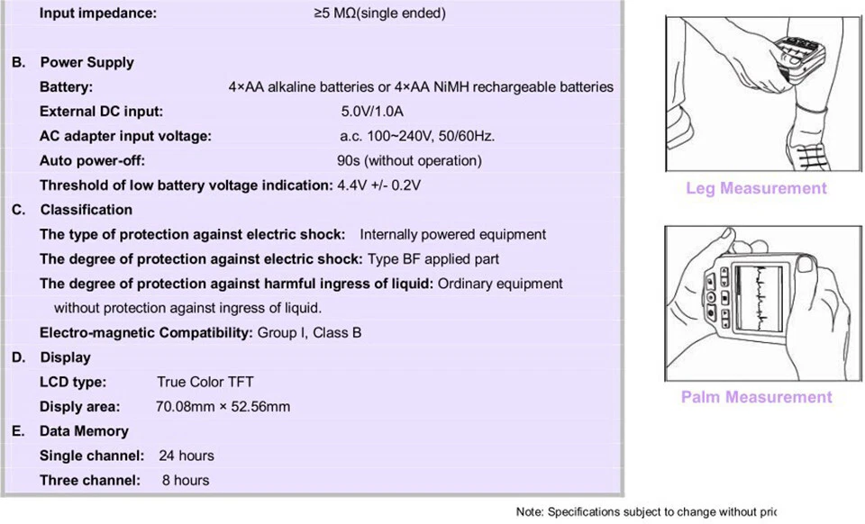 Monitor de ECG cardíaco portátil para el hogar PC-80D con sonda SpO2 Foto 4 de 4