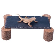 Bearded Dragon Basking Platform With Cork Stake Reptiles Humid-Proof Resting