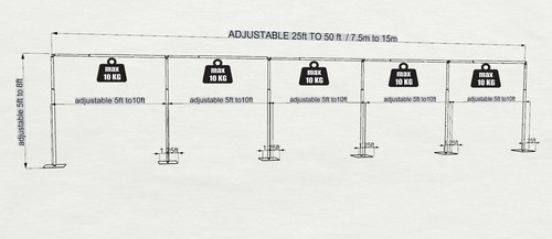 vivStruct ADJUSTABLE BACKDROP KIT 8FT TALL x 20FT- 50FT WIDE PIPE WITHOUT DRAPE - Picture 33 of 40