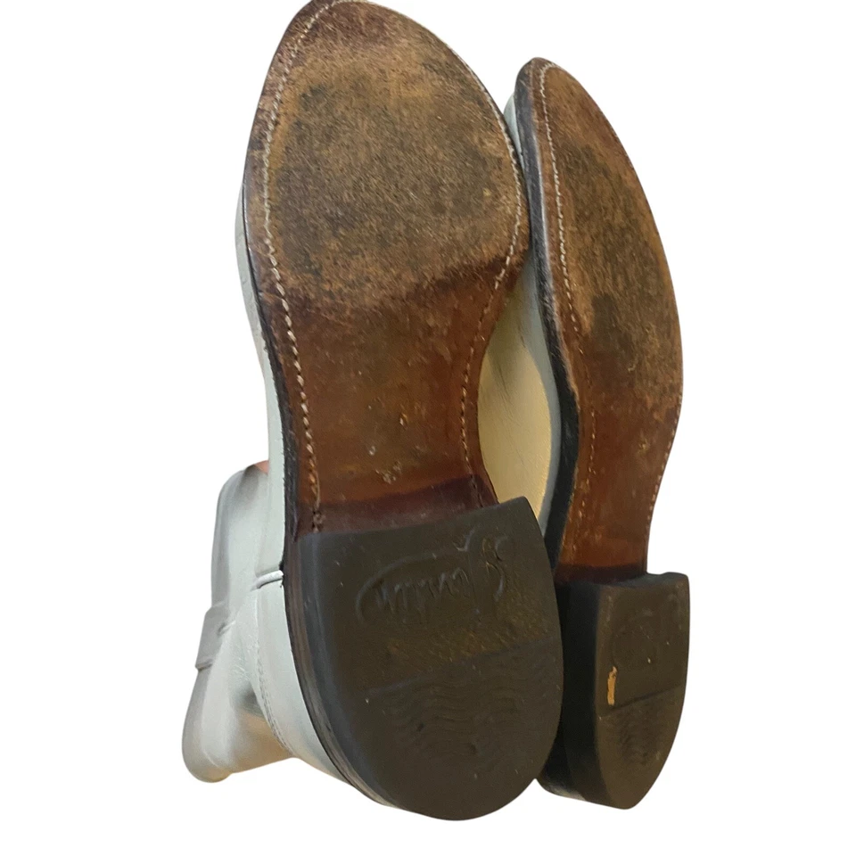 JUSTIN Size 4 B Vintage Creamy Bone White Roper Boots Style L3713 Vintage - Image 2 of 4