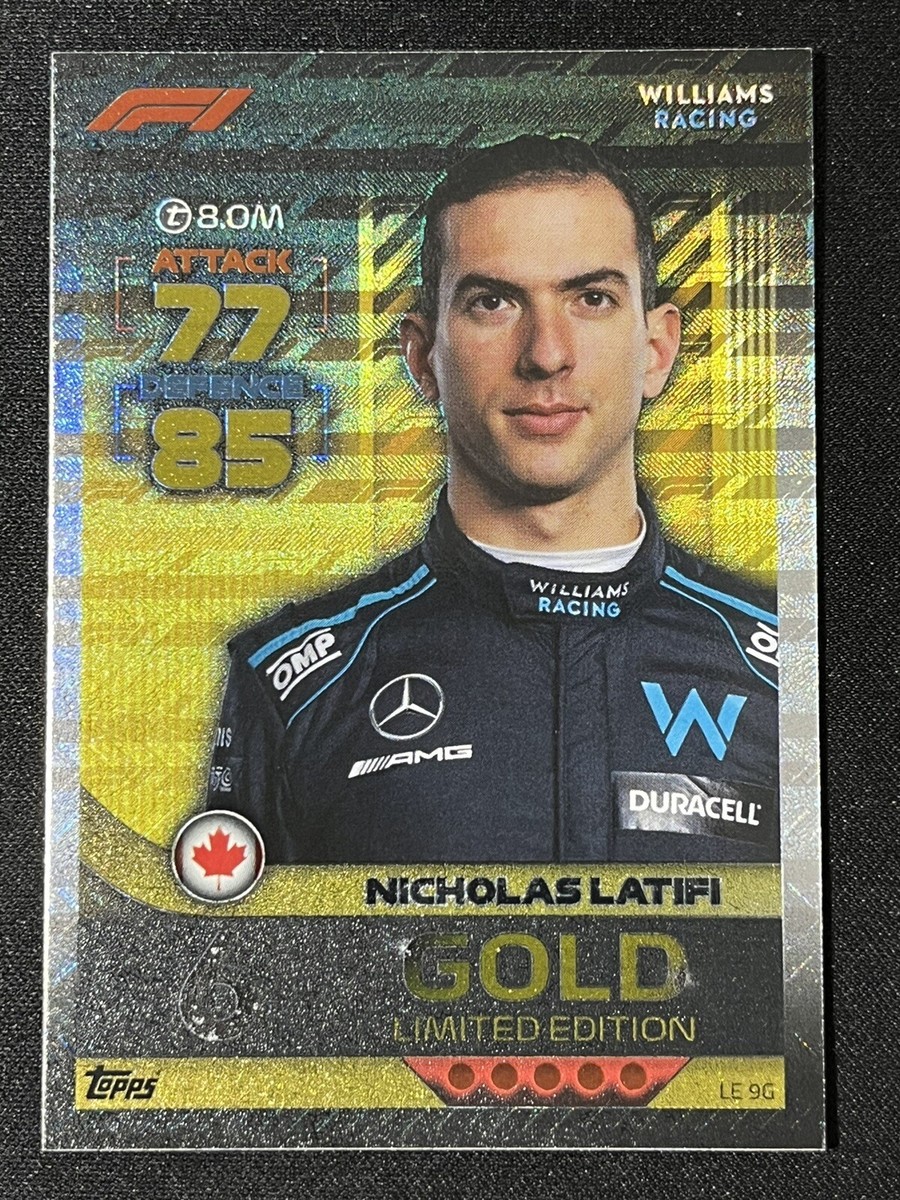 2022 Topps Turbo Attax Nicholas Latifi F1 Gold Limited Edition #LE