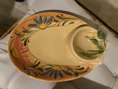 One serving plate,Le Maison Catherine Pottery Hand Painted French,Poet-Laval