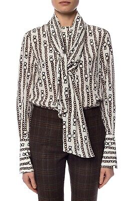 スカーフ Ferragamo Silk Scarf With Chains Pattern $1250 2022 Salvatore Ferragamo Chain Print Silk Logo Blouse