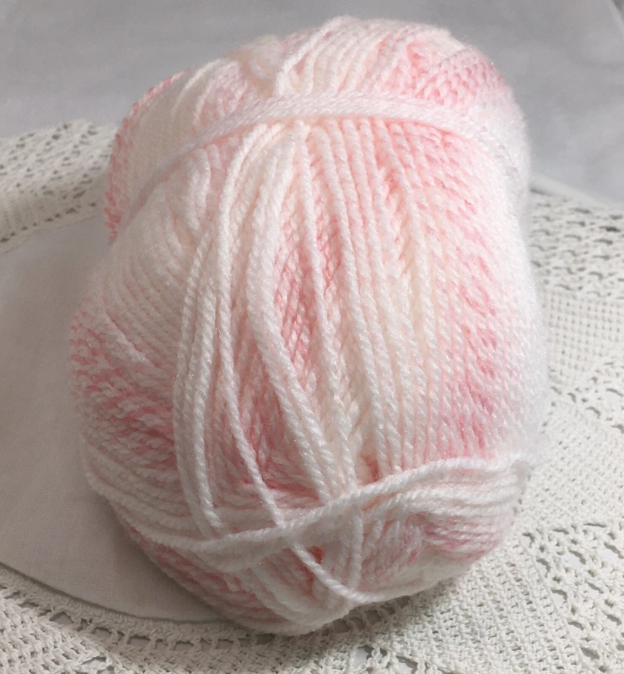 Hilo para bebé marca león bebé suave estampado parfait rosa y blanco - madeja parcial 2,8 OZ Foto 4 de 4