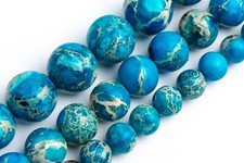 Sky Blue Sea Sediment Imperial Jasper Beads Round Loose Beads 4/6/8/9-10MM
