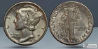 1935 Mercury Dime, Almost Uncirculated+, Full Split Bands, FSB, Silver, C7685