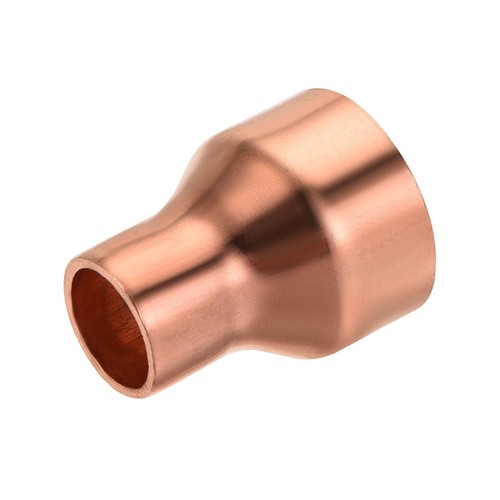 Copper Reducing Coupling Fitting with Sweat End, 1/2 x 7/8 Inch ID