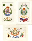 3x: MILITARY: WW1 EMBROIDERED SILK POSTCARDS