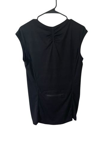 Athleta Women’s Cycling Top Medium Sleeveless Back Pocket Ruched 1/4 Zip Front - Picture 2 of 7