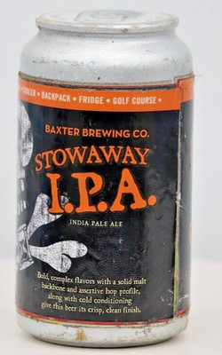 Baxter Brewing Company Stowaway IPA Beer Can Tap Handle Bar