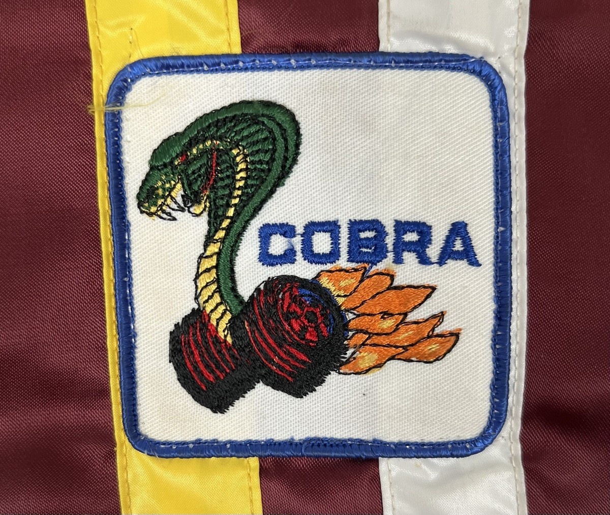 VTG 70s FORD Mustang COBRA Racing Jacket Fur Lined Shelby USA Mens