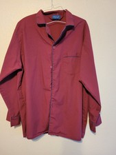 Towncraft Pajamas Shirt Jcpenney Mens L-XL Red Long Sleeve Vintage Top Only