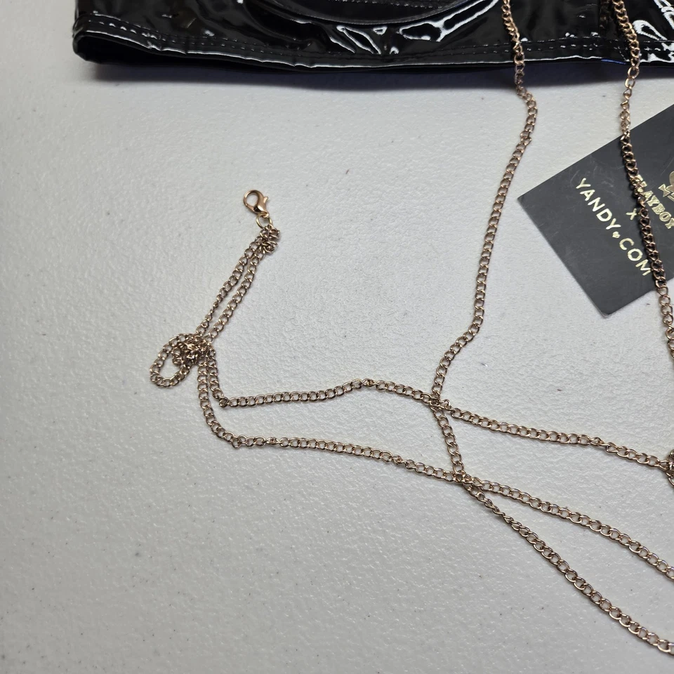 Playboy x Yandy женщин бюстгальтер XL черный ремень пряжка тела цепочка ошейник новый с Ярлыками - Изображение 3 из 4