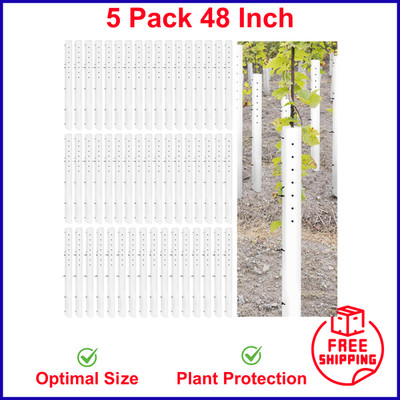 5 Pack 48'' Tree Seedling Sapling Grow Tube Standard Vented Seedling Protectors