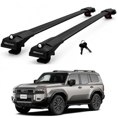 2X Roof Bars for Toyota Land Cruiser J250 2024-2026 Lockable Roof Rack Black