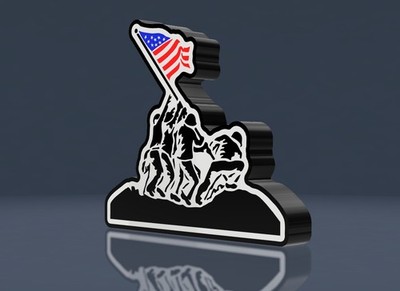 Iwo Jima LED Light   USB Powered US Marines Flag Patriotic 9  Man Cave WallDecor
