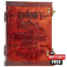 Handmade Leather Journal – 7x5” Genuine Leather, 200 Pages Buy 1 Get 1 Free