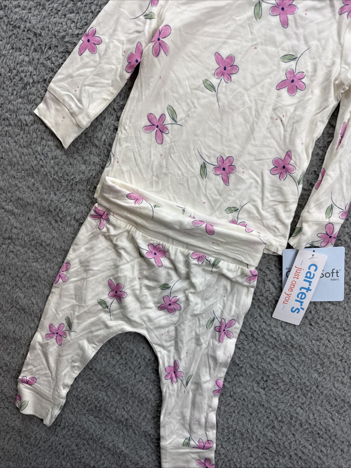 Carter's Just One You Baby Girls 6 Months Comfy Soft Floral Top & Bottom Set