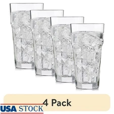 4 Pack Gibraltar Iced Tea Glasses Durable Dishwasher Safe Elegant Drinkware Set