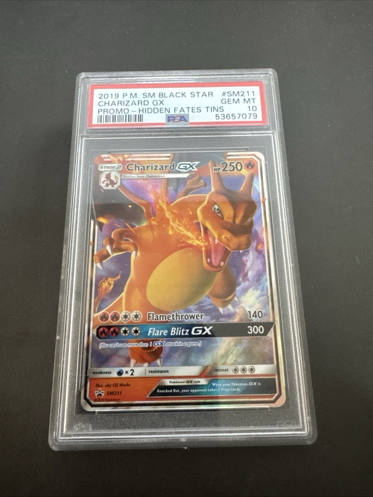 PSA 10 Pokemon Hidden Fates Promo Charizard GX SM211
