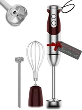 3- in-1 Immersion Hand blender, Powerful MOTOR & Stainless Steel 3 in 1 Red 