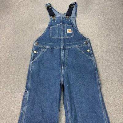 Carhartt Latzhose Damen 28x32 blau Latzhose Bib Denim Carpenter Workwear Lady