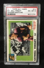 1955 Topps All American #14 Gaynell Tinsley PSA 6 Looks Nicer Whizzer White Back