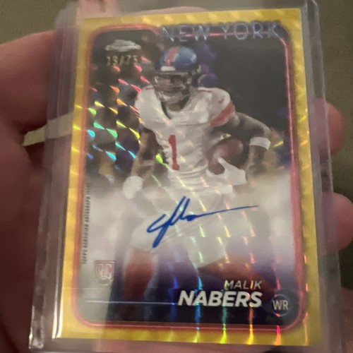 2024 Topps Chrome Football Yellow Geometric Redemption 19/75 Malik Nabers Auto