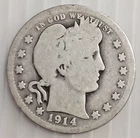 1914 Barber Quarter 90% Silver