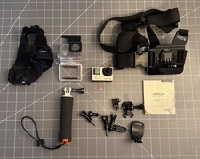 GoPro HERO 4 Action Camera Silver 64GB SD card Accessories TESTED! WORKS! READ!