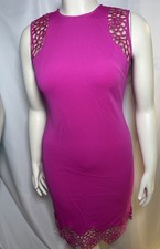 Maia Bodycon Crochet Lace Trim Barbiecore Party Dress Size 10