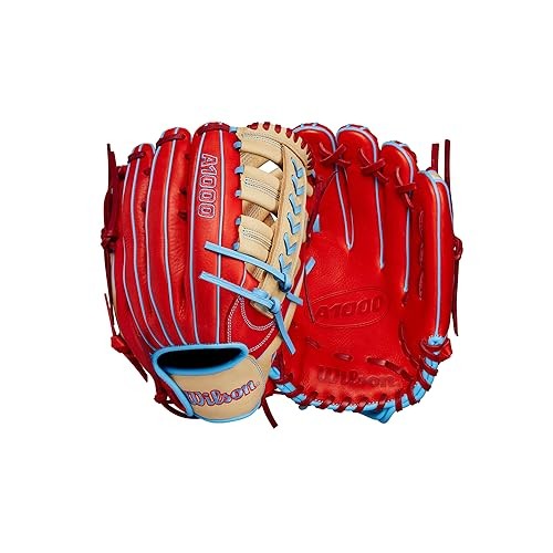 New WILSON 2024 A1000 PF1892 Outfield Baseball Glove  Red/Blonde/Blue
