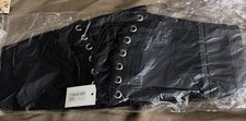 NWT black faux leather corset belt with eyelets. Snaps In Back Large. Cosplay