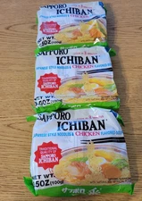 (3) 3.5 Ounce Sapporo Ichiban Japaneses Style Noodles & Chicken Flavored Soup