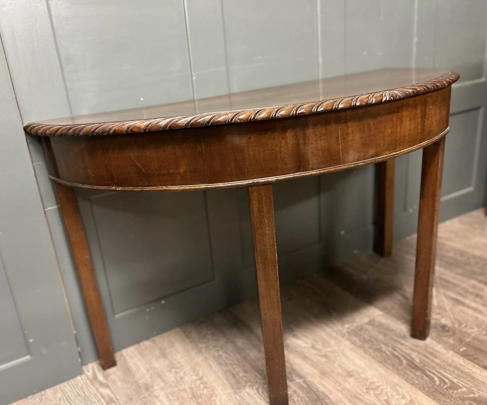 Antique Georgian Demi Lune Oak Table - Image 3 of 4