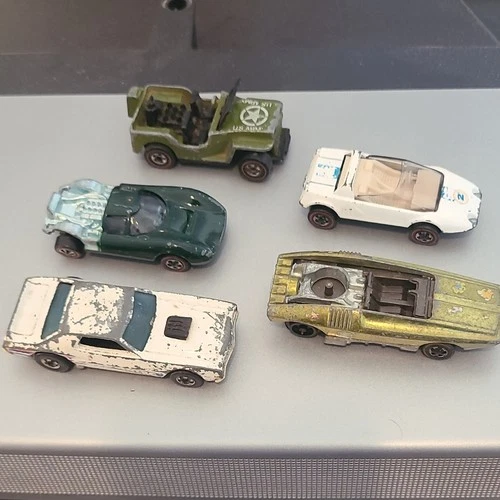 Used Hot Wheels Redlines Diecast Cars Lot Jeep Whip Creamer Jack Rabbit Special