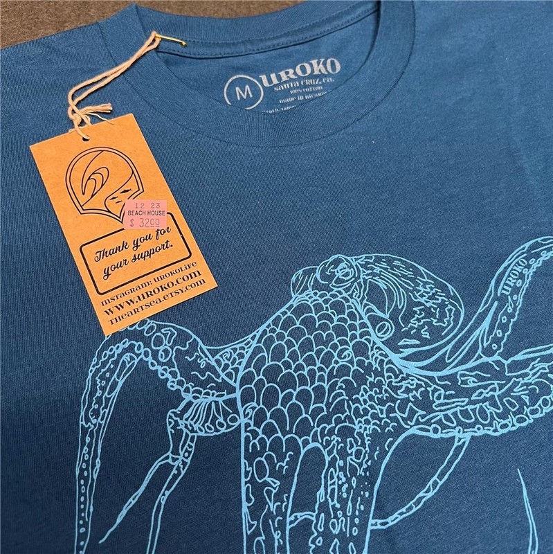 Uroko Cephalopod Collection OCTOPUS T SHIRT M with Original Tag Blue