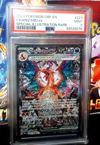 Charizard EX 2023 Pokemon Obsidian Flames #223 Special Illustration Rare PSA 9