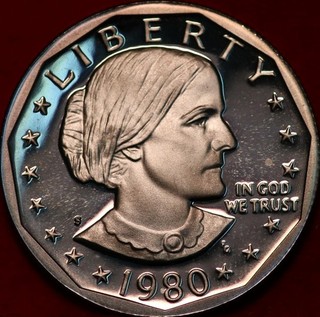 Uncirculated Proof 1980 S San Francisco Mint Susan B. Anthony Clad Dollar