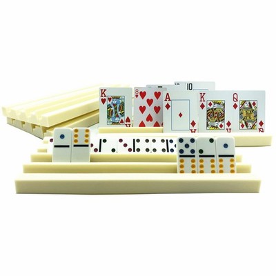 Yuanhe 4Pack Plastic Domino Holders - 12 x 5.1 x 0.8 inch, Cream White